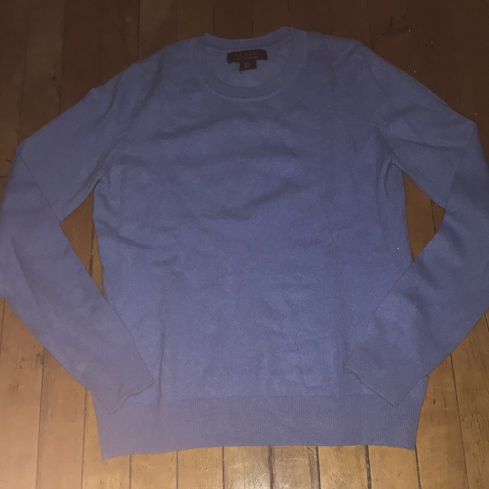 Tahari‎ Mens Blue 100% 2-Ply Cashmere Crewneck Sweater Size Medium